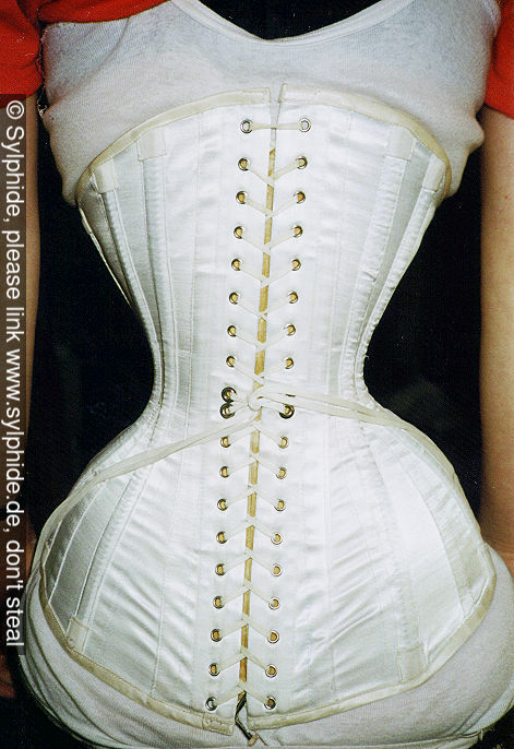 Satin corset tight laced to 18 inch - Sylphide - Tight corsets