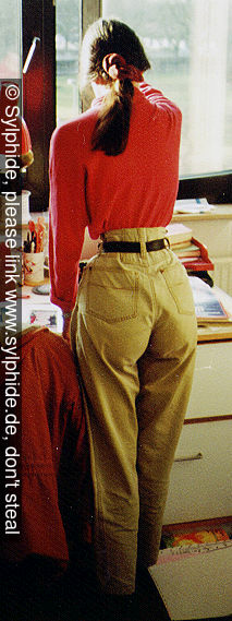 Tight 18 inch corset under a high waisted jeans Sylphide figure training tight lacing corset laced wasp waist tightlaced
